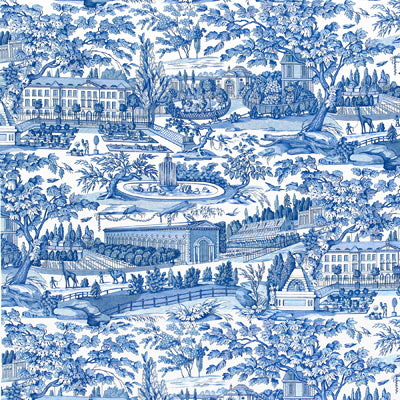 BRUNSCHWIG & FILS BR-79744.222.0 ZARAFA COTTON PRINT BLUE Fabric - Eade's Wallpaper