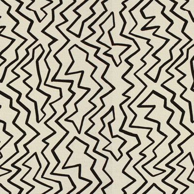 BRUNSCHWIG & FILS BR-79776.970.0 STACCATO LINEN AND COTTON PRINT B LACK Fabric - Eade's Wallpaper