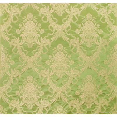 BRUNSCHWIG & FILS BR-81036.M.0 CHARLIEU LAMPAS VERT/IVOIRE Fabric - Eade's Wallpaper