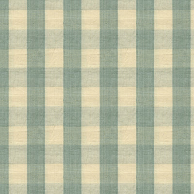 BRUNSCHWIG & FILS BR-89149.M20.0 CARSTEN CHECK PALE BLUE AND CREAM Fabric - Eade's Wallpaper