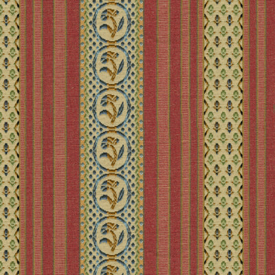 BRUNSCHWIG & FILS BR-89354.129.0 RAYURE FLEURETTE BEGONIA Fabric - Eade's Wallpaper