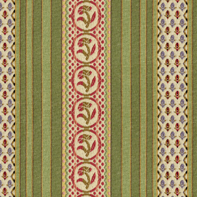 BRUNSCHWIG & FILS BR-89354.466.0 RAYURE FLEURETTE WILLOW Fabric - Eade's Wallpaper