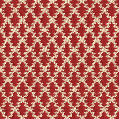 BRUNSCHWIG & FILS BR-89739.143.0 DIAMOND LATTICE FIGURED TEXTURE POPPY Fabric - Eade's Wallpaper