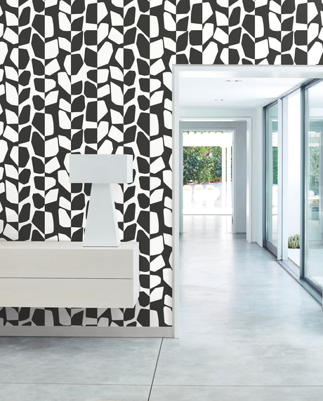 York BW3893 Primitive Vines Black & White Wallpaper