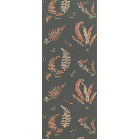 G P & J BAKER BW45044.13.0 FERNS CORAL/CHARCOAL Wallpaper - Eade's Wallpaper