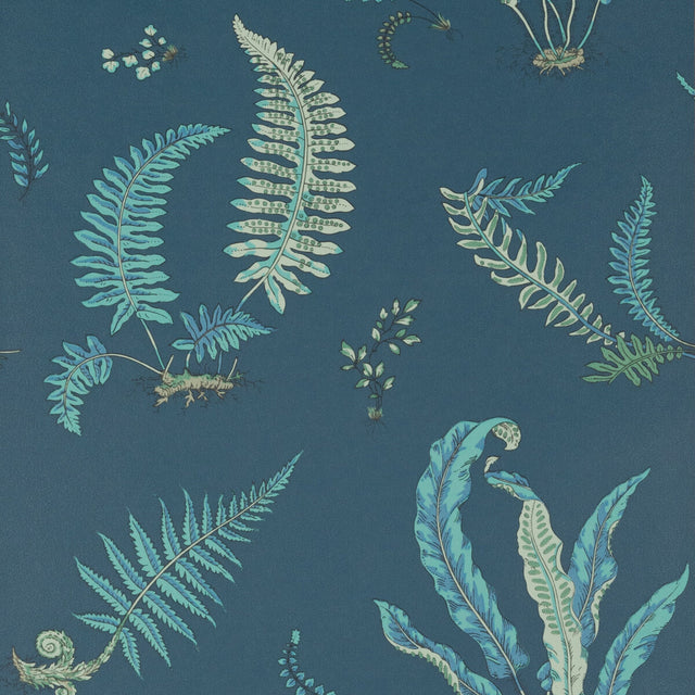 G P & J BAKER BW45044.9.0 FERNS INDIGO/TEAL Wallpaper - Eade's Wallpaper