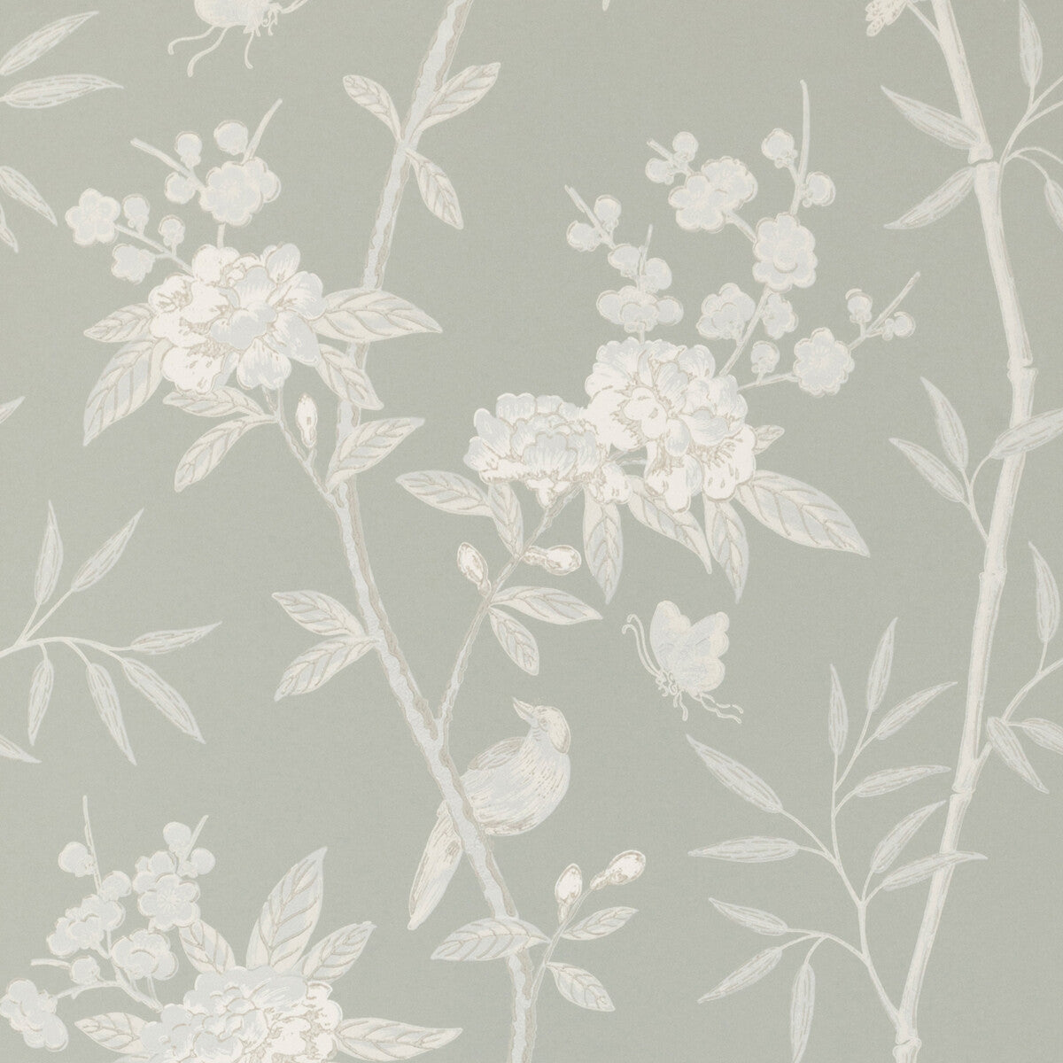 G P & J BAKER BW45066.6.0 PEONY & BLOSSOM SOFT BLUE Wallpaper - Eade's Wallpaper