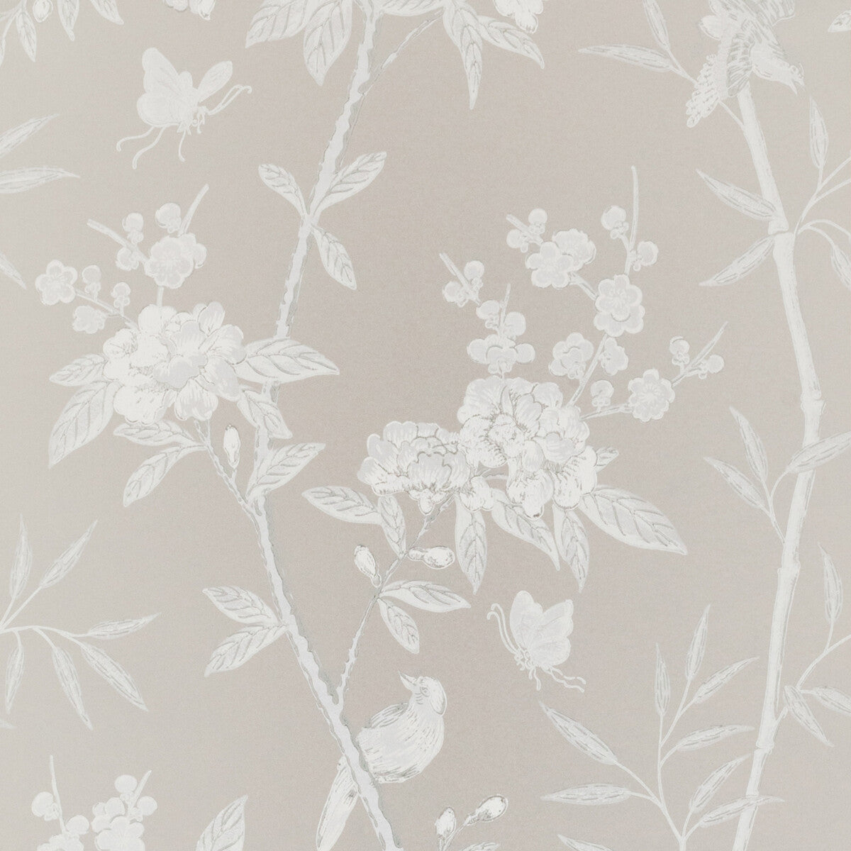G P & J BAKER BW45066.7.0 PEONY & BLOSSOM SOFT GREY Wallpaper - Eade's Wallpaper