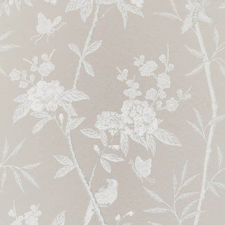 G P & J BAKER BW45066.7.0 PEONY & BLOSSOM SOFT GREY Wallpaper - Eade's Wallpaper