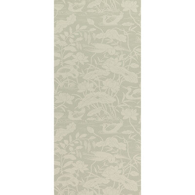 G P & J BAKER BW45089.3.0 HERON & LOTUS FLOWER AQUA Wallpaper - Eade's Wallpaper