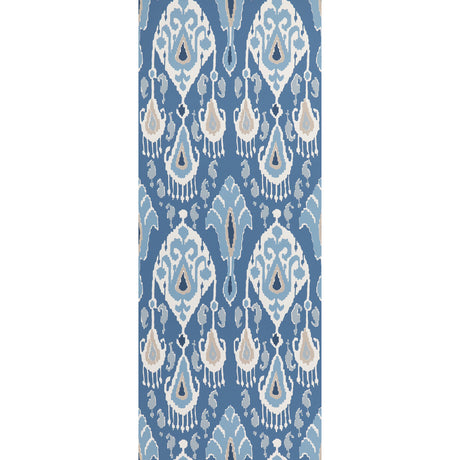 G P & J BAKER BW45090.2.0 IKAT BOKHARA INDIGO Wallpaper - Eade's Wallpaper