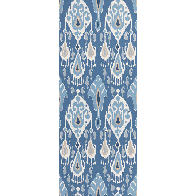 G P & J BAKER BW45090.2.0 IKAT BOKHARA INDIGO Wallpaper - Eade's Wallpaper