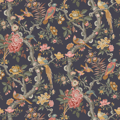 G P & J BAKER BW45094.8.0 ELTHAM CHARCOAL/JEWEL Wallpaper - Eade's Wallpaper