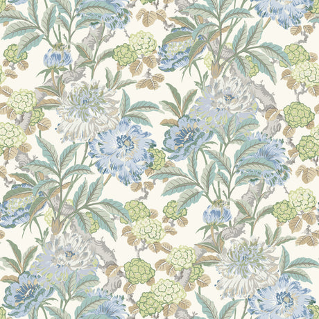 G P & J BAKER BW45095.4.0 SUMMER PEONY AQUA Wallpaper - Eade's Wallpaper