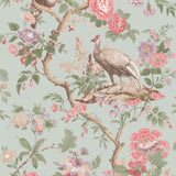 G P & J BAKER BW45096.4.0 BROUGHTON ROSE AQUA Wallpaper - Eade's Wallpaper
