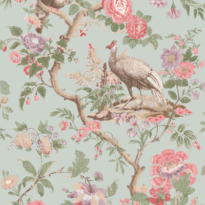 G P & J BAKER BW45096.4.0 BROUGHTON ROSE AQUA Wallpaper - Eade's Wallpaper