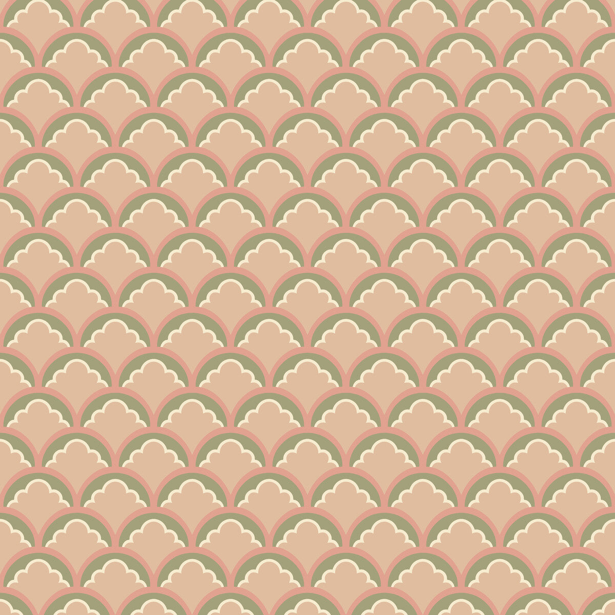 G P & J BAKER BW45099.2.0 MOUNT TEMPLE SMALL BLUSH/GREEN Wallpaper - Eade's Wallpaper