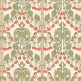 G P & J BAKER BW45100.1.0 BIRDS & CHERRIES RED/GREEN Wallpaper - Eade's Wallpaper