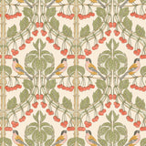 G P & J BAKER BW45100.1.0 BIRDS & CHERRIES RED/GREEN Wallpaper - Eade's Wallpaper