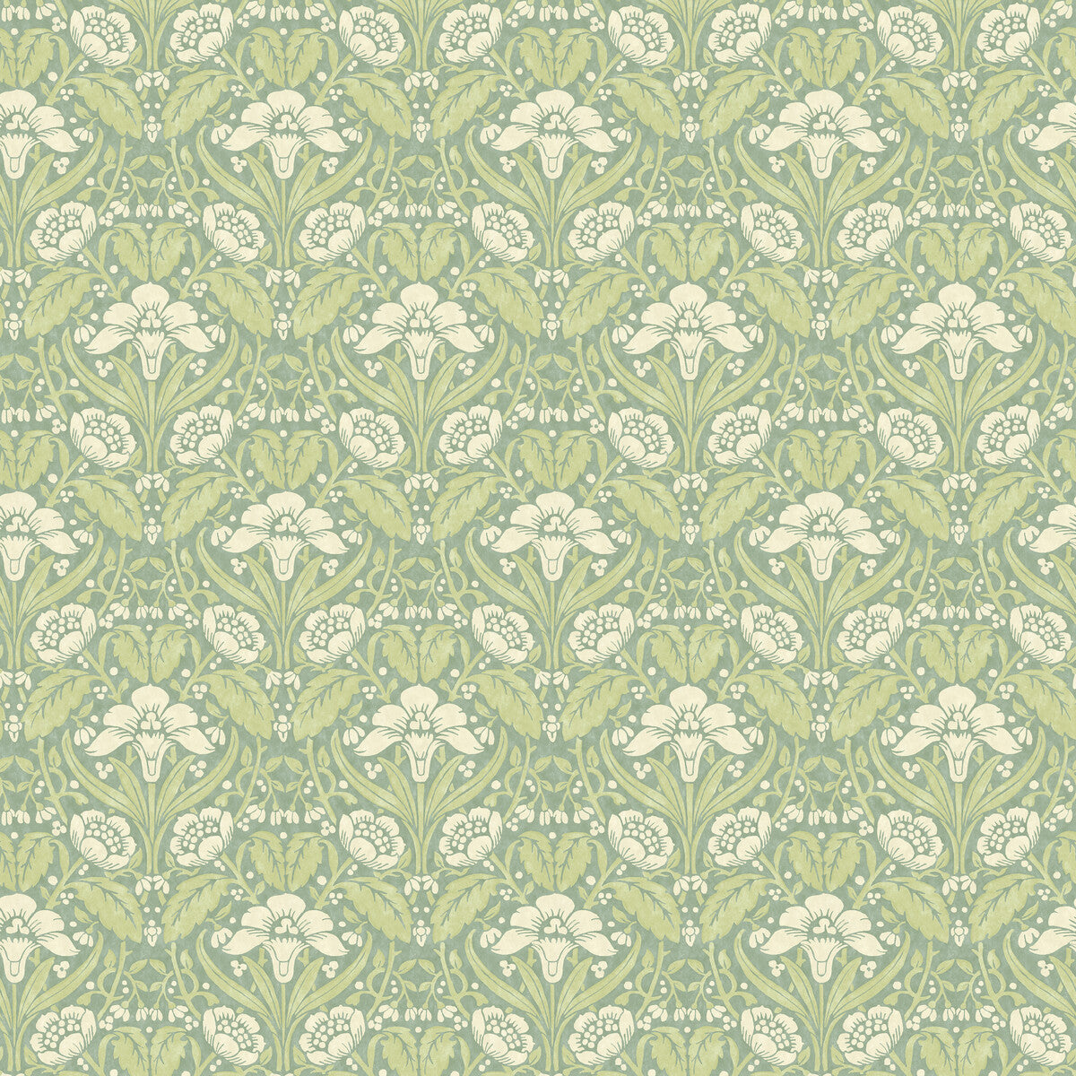 G P & J BAKER BW45101.3.0 IRIS MEADOW AQUA/GREEN Wallpaper - Eade's Wallpaper