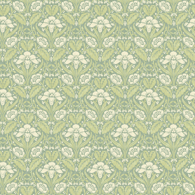 G P & J BAKER BW45101.3.0 IRIS MEADOW AQUA/GREEN Wallpaper - Eade's Wallpaper