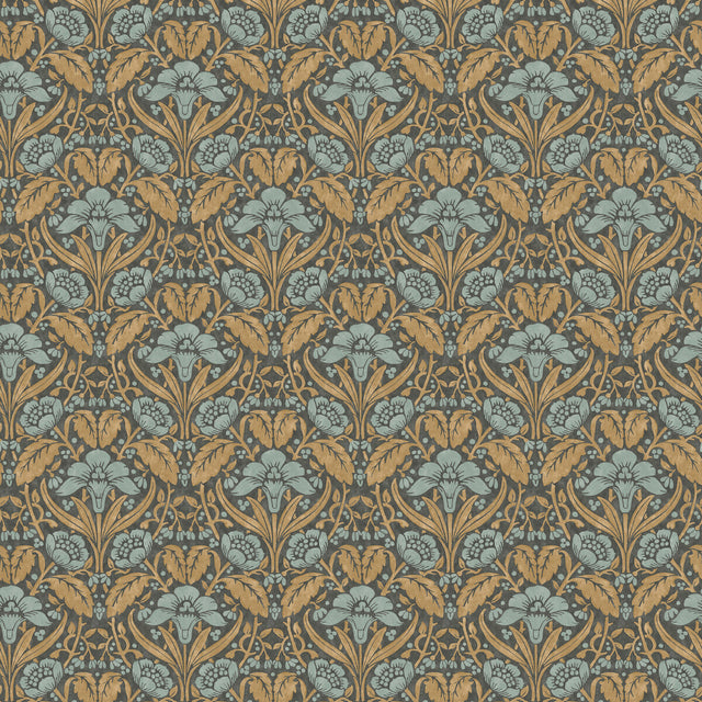 G P & J BAKER BW45101.6.0 IRIS MEADOW AQUA/OCHRE Wallpaper - Eade's Wallpaper
