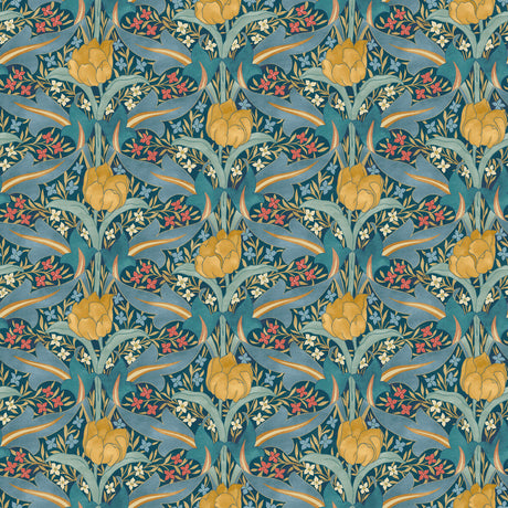 G P & J BAKER BW45104.2.0 TULIP & JASMINE TEAL Wallpaper - Eade's Wallpaper