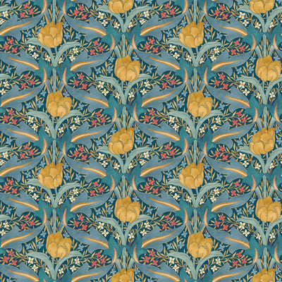 G P & J BAKER BW45104.2.0 TULIP & JASMINE TEAL Wallpaper - Eade's Wallpaper