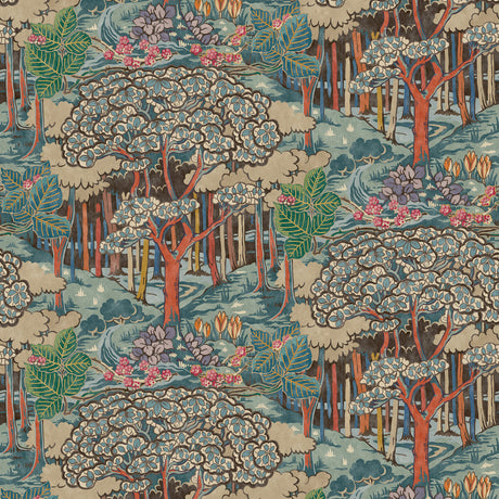 G P & J BAKER BW45106.4.0 RUSKIN RED/TEAL Wallpaper - Eade's Wallpaper