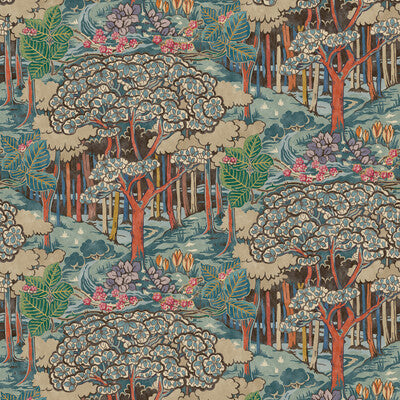 G P & J BAKER BW45106.4.0 RUSKIN RED/TEAL Wallpaper - Eade's Wallpaper