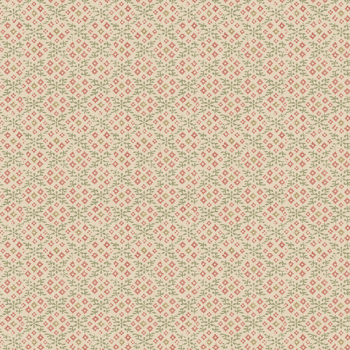 G P & J BAKER BW45115.3.0 GRANTLY RED/GREEN Wallpaper - Eade's Wallpaper