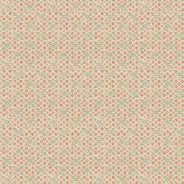 G P & J BAKER BW45115.3.0 GRANTLY RED/GREEN Wallpaper - Eade's Wallpaper
