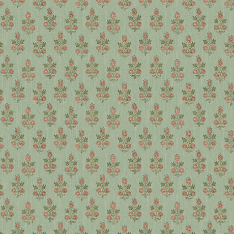 G P & J BAKER BW45117.6.0 POPPY SPRIG AQUA/BLUSH Wallpaper - Eade's Wallpaper