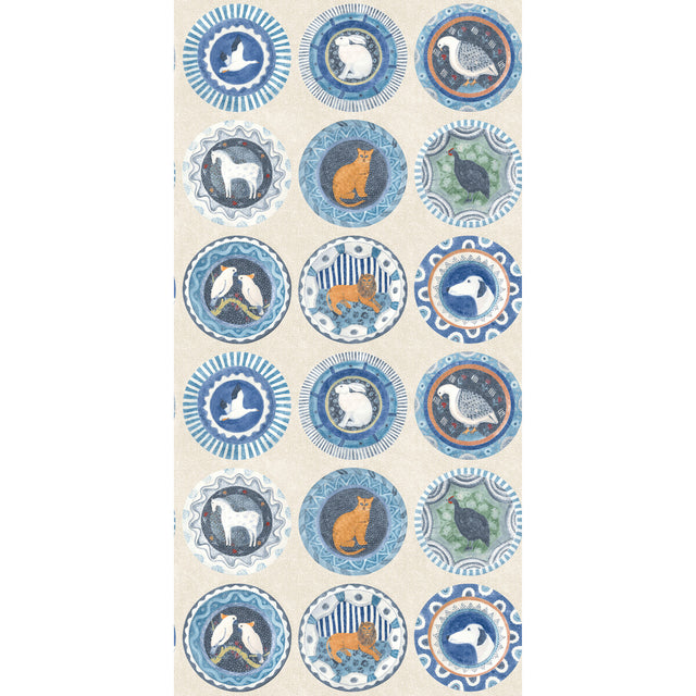 G P & J BAKER BW45126.4.0 ROBINA'S DINNER PARTY BLUE Wallpaper - Eade's Wallpaper