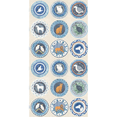 G P & J BAKER BW45126.4.0 ROBINA'S DINNER PARTY BLUE Wallpaper - Eade's Wallpaper