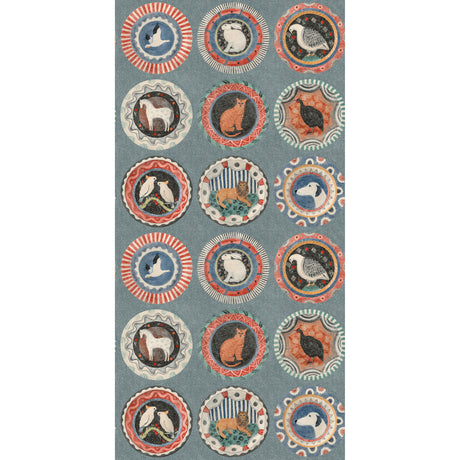 G P & J BAKER BW45126.5.0 ROBINA'S DINNER PARTY TEAL Wallpaper - Eade's Wallpaper