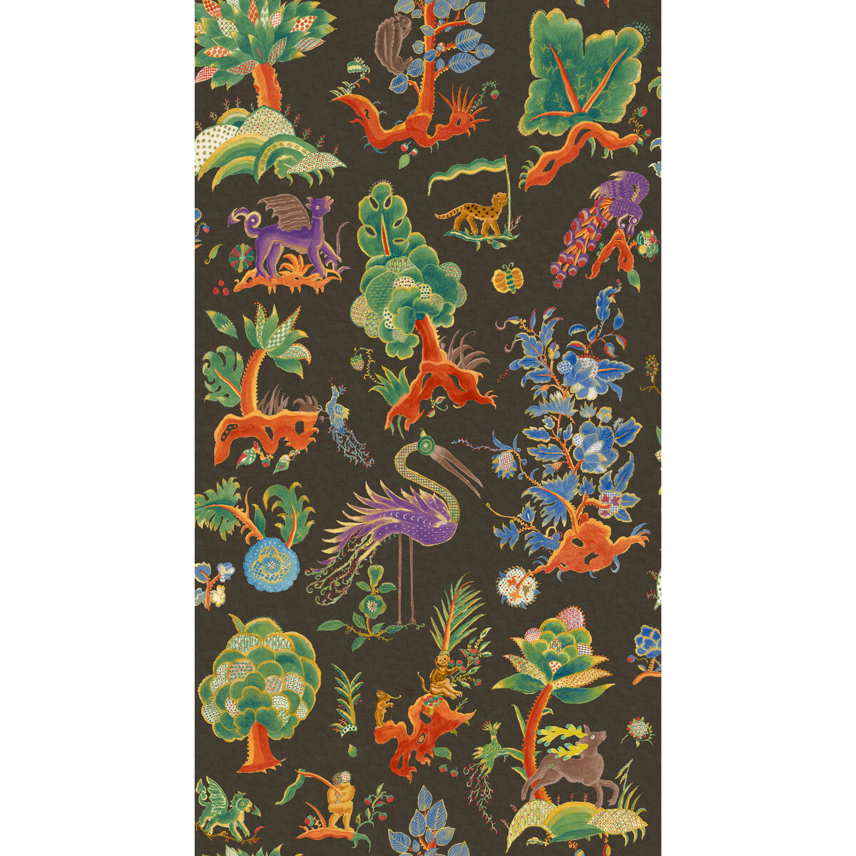 G P & J BAKER BW45127.3.0 GERTRUDE CHARCOAL/JEWEL Wallpaper - Eade's Wallpaper