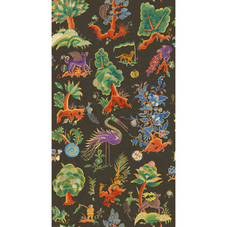 G P & J BAKER BW45127.3.0 GERTRUDE CHARCOAL/JEWEL Wallpaper - Eade's Wallpaper