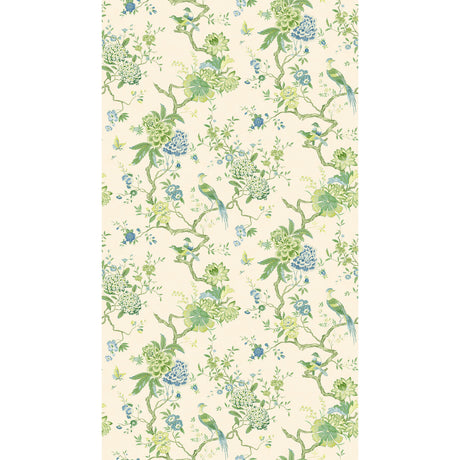 G P & J BAKER BW45128.1.0 ORIENTAL BIRD GREEN/BLUE Wallpaper - Eade's Wallpaper