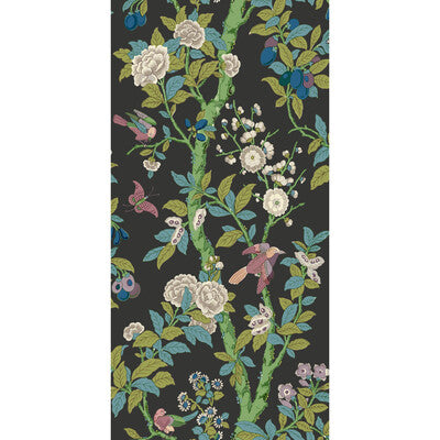 G P & J BAKER BW45129.3.0 ELDON CHARCOAL/EMERALD Wallpaper - Eade's Wallpaper