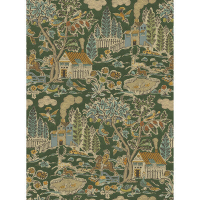 G P & J BAKER BW45143.1.0 HOME PARK ROYAL GREEN Fabric - ROYAL COURT WALLPAPERS