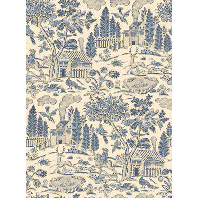 G P & J BAKER BW45143.2.0 HOME PARK ROYAL BLUE Fabric - ROYAL COURT WALLPAPERS