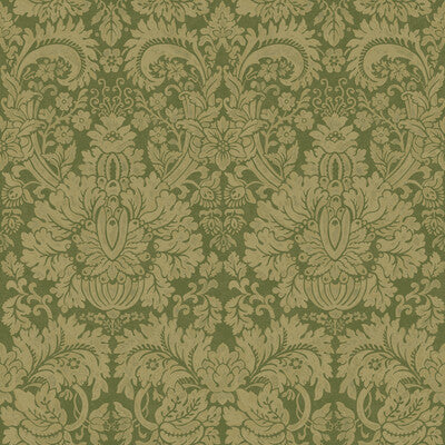 G P & J BAKER BW45146.1.0 QUEEN'S DAMASK ROYAL GREEN Fabric - ROYAL COURT WALLPAPERS