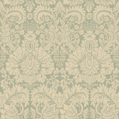 G P & J BAKER BW45146.2.0 QUEEN'S DAMASK AQUAMARINE Fabric - ROYAL COURT WALLPAPERS