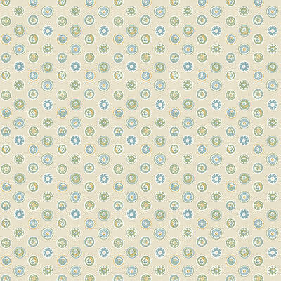 G P & J BAKER BW45147.1.0 COURT BUTTONS BLUE/GREEN Fabric - ROYAL COURT WALLPAPERS