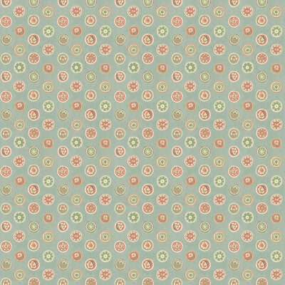 G P & J BAKER BW45147.6.0 COURT BUTTONS AQUA/RED Fabric - ROYAL COURT WALLPAPERS