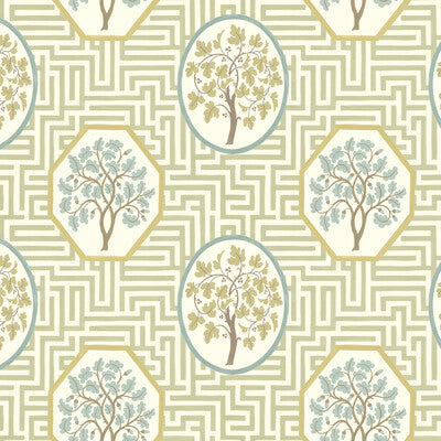 G P & J BAKER BW45148.3.0 ROYAL MAZE SAGE Fabric - ROYAL COURT WALLPAPERS