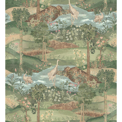 G P & J BAKER BW45151.1.0 PALACE TAPESTRY ROYAL GREEN Fabric - ROYAL COURT WALLPAPERS