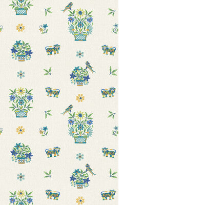 G P & J BAKER ROAR STITCH BW45165.3.0 in BLUE/GREEN Wallpape