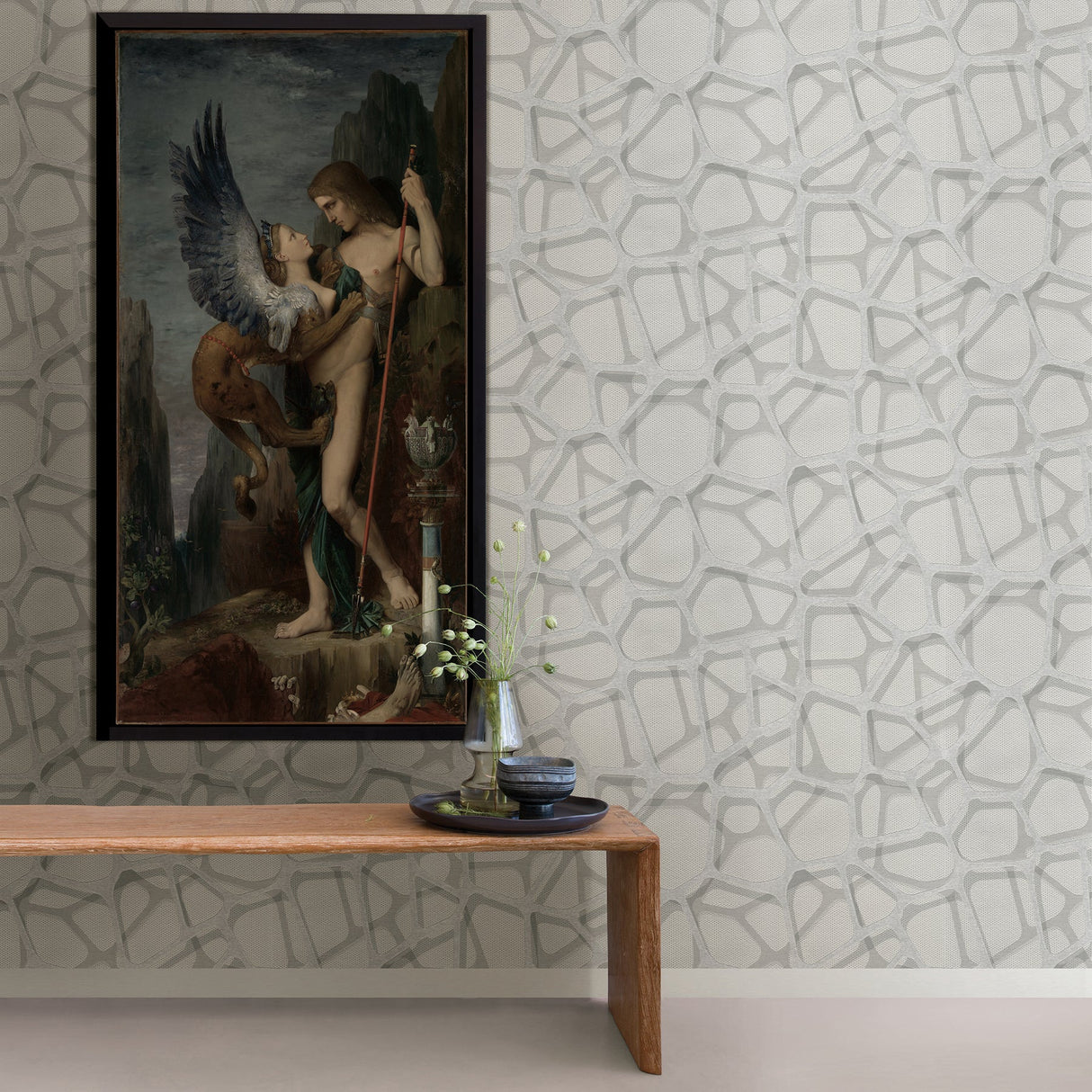 Fine Decor C88641 Connery Light Grey Abstract Wallpaper